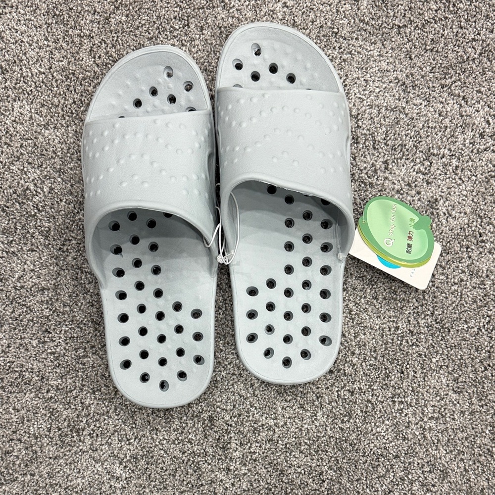 Gray Shower Slide Sandals